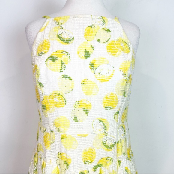 ANN TAYLOR PETITE LEMON DROP SUNDRESS YELLOW WHITE SLEEVELESS DRESS WOMENS 8P - Picture 3 of 8